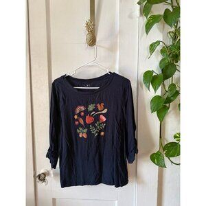 LOFT outlet women’s size medium dark blue nature shirt